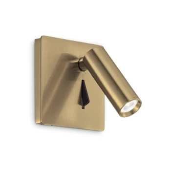 Image of Ideal Lux LITE - Integrated LED Indoor Reading Wall Lamp 1 Light Brass 3000K