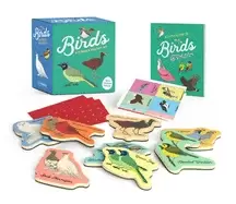 Image of birds a wooden magnet set