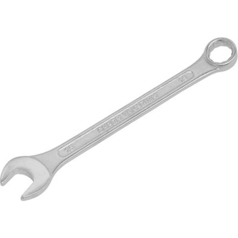 Image of Loops 15mm Combination Spanner - Fully Polished Heads - Chrome Vanadium Steel Metallics