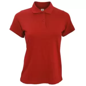 image of B&C Safran Pure Ladies Short Sleeve Polo Shirt (M) (Red)