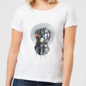Image of Marvel Avengers Infinity War Thanos Infinite Power Fist Womens T-Shirt - White - 3XL