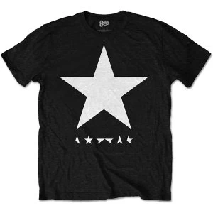 image of David Bowie - Blackstar (White Star on Black) Unisex Large T-Shirt - Black