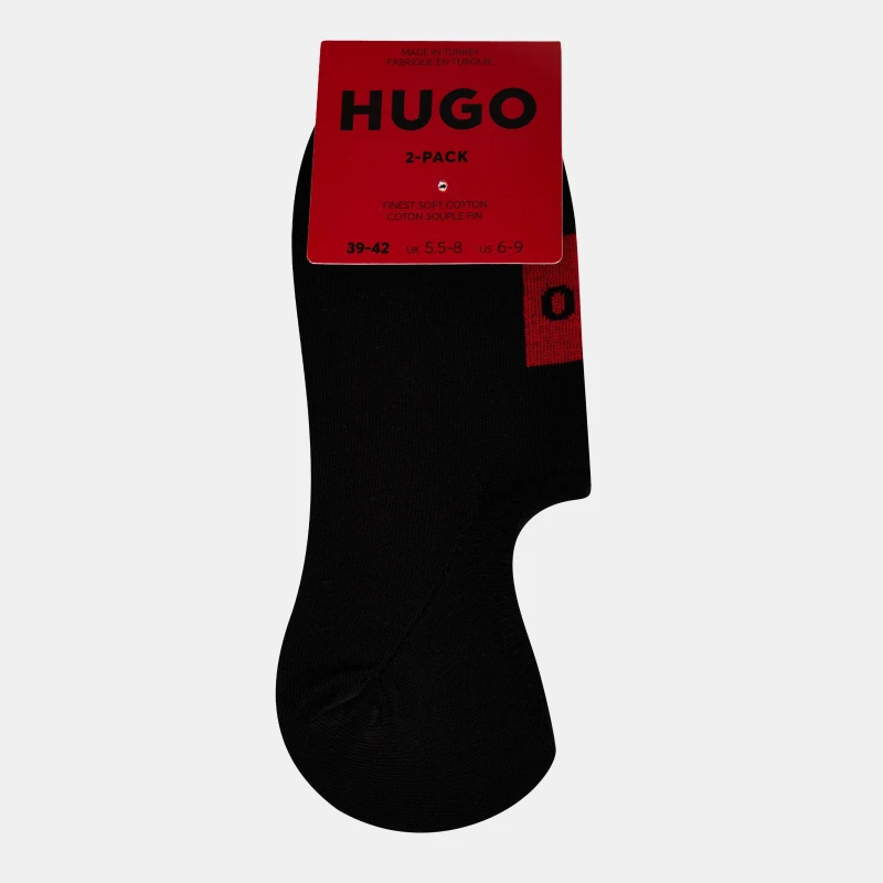 Image of Hugo 2 Pack Label Low Cut Socks - Black 6 - 12 Months