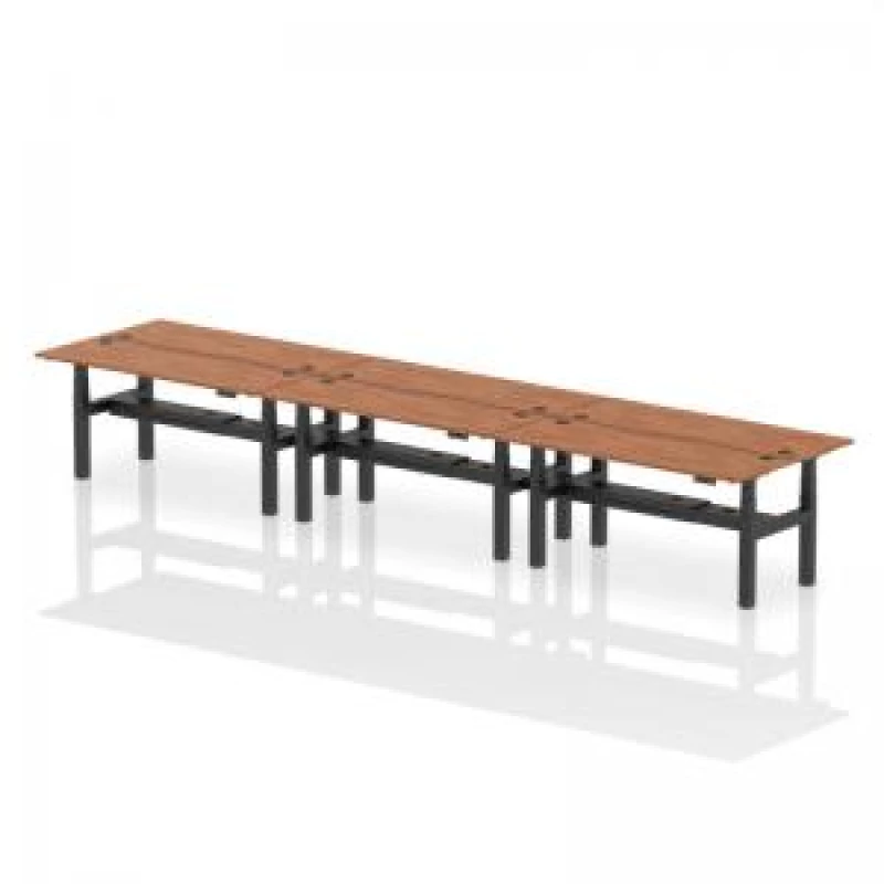 Image of Air Back-to-Back 1800 x 600mm Height Adjustable 6 Person Bench Desk DYNHA02598