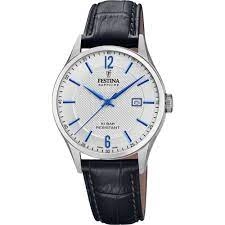 Image of Festina Silver and Black 'Swiss Made' Watch - f20007/2