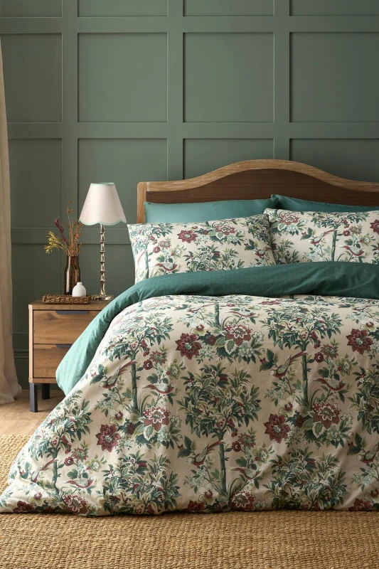 Image of Dreams & Drapes 'Otillie Tapestry' Easy Care Duvet Cover Set in Natural Size: Double Natural Unisex Double
