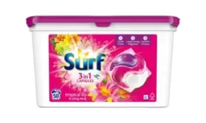 image of Surf Tropical Lily And Ylang Ylang Three in One Detergent Capsules: One