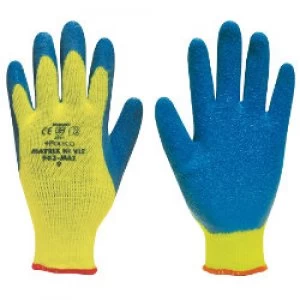 Image of Polyco Gloves Latex Size 9 Yellow Blue