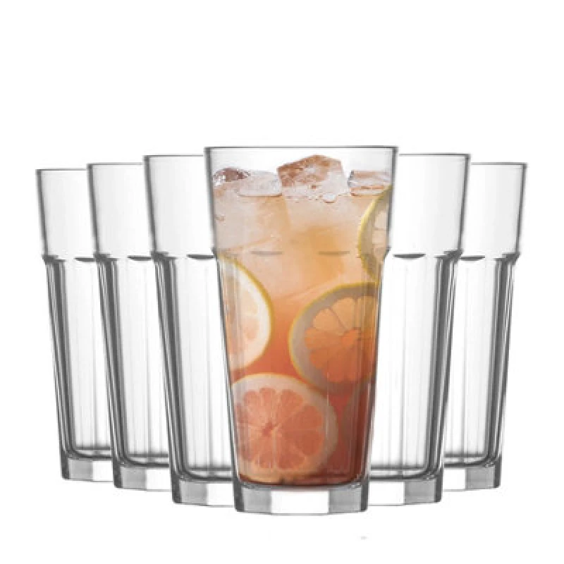Image of LAV Aras Highball Glasses - 360ml - Clear - Pack of 6 Clear unisex