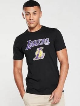 New Era NBA Los Angeles Lakers T-Shirt - Black, Size XL, Men