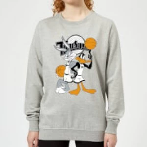 Image of Space Jam Bugs And Daffy Tune Squad Womens Sweatshirt - Grey - L