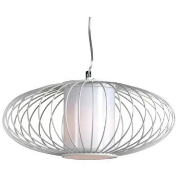 image of Linea Verdace Lighting - Linea Verdace Firefly Wire Frame Pendant Ceiling Light White