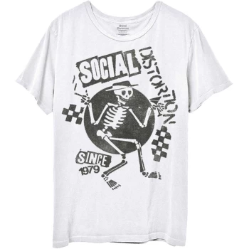 Image of Social Distortion - Speakeasy Checkerboard Unisex Large T-Shirt - White