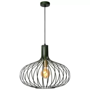 image of Lucide MANUELA - Pendant Light - Ø50cm - 1xE27 - Green