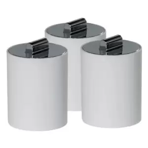 image of Nordic Set of 3 Bathroom Storage Jars - White