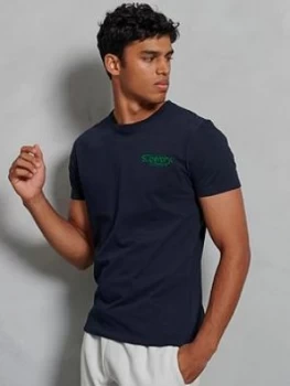 Image of Superdry Core Logo Athletics Micro T-Shirt, Navy Size M Men