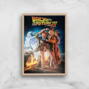 image of Back To The Future Part 3 Giclee Art Print - A2 - Wooden Frame