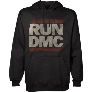 image of Run DMC - Logo Unisex Large Pullover Hoodie - Black