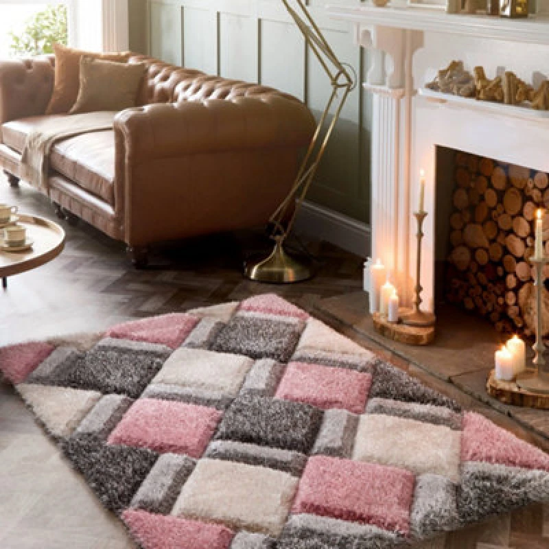 Image of Origins 3D Geo Shaggy Blush 060X110Cm Rug