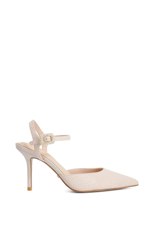 Image of Dune London Womens Wide Fit 'Channel' Leather Court Shoes in Natural Size: 8 Natural Female 8