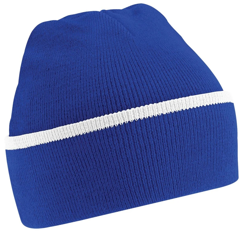 Image of Beechfield Beechfield Men Knitted Winter Beanie Hat in Blue Blue One Size Male 5055747801309