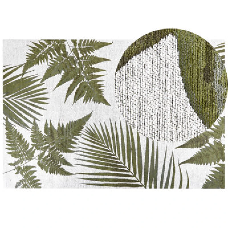 Image of Beliani Rug Barzah Green 200 X 300 Cm Cotton