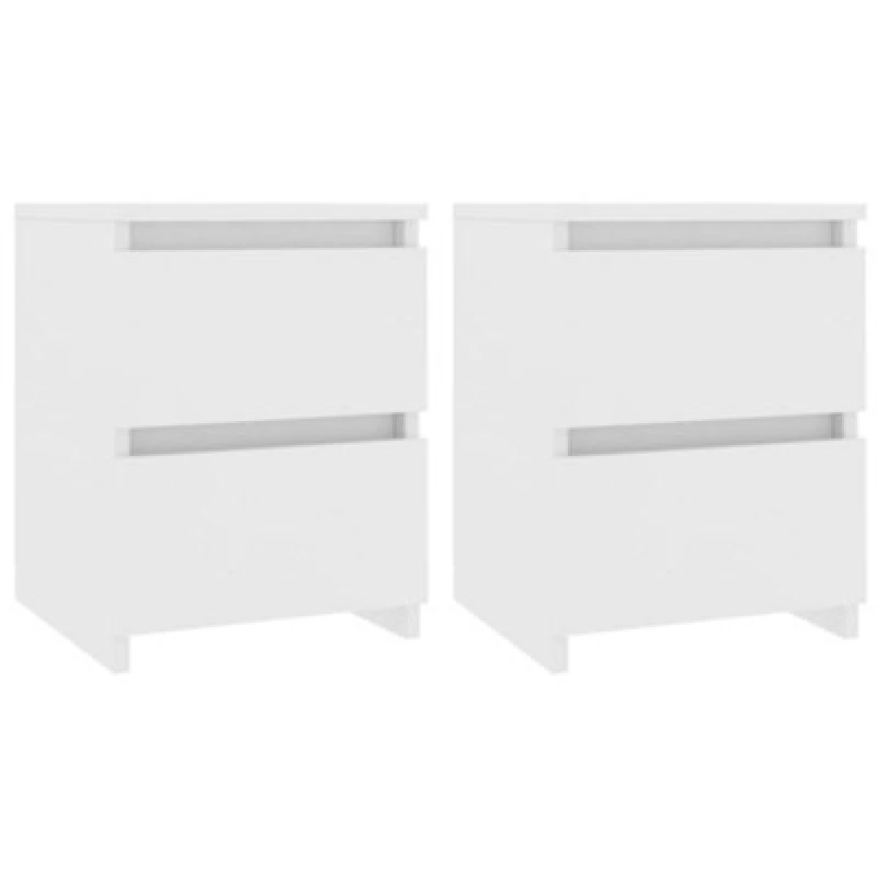 Image of VIDAXL Bedside Cabinets 2 pcs White 30x30x40cm Engineered Wood Vidaxl 800514