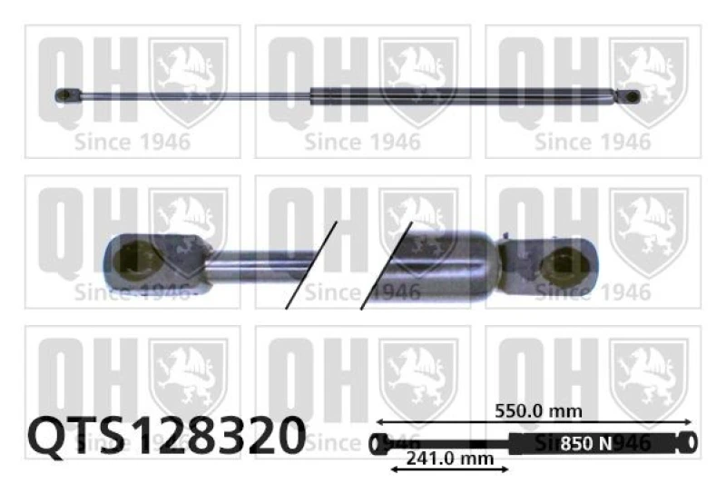 Image of QUINTON HAZELL Tailgate strut QUINTON HAZELL QTS128320