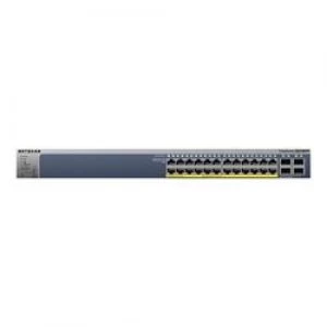 image of NetGear ProSAFE 24-port 1000base-T Gigabit PoE+ Smart Switch with 4 SFP Ports