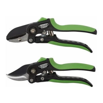 image of 08986 Anvil and Bypass Secateurs Set 200mm (2 Piece) - Draper