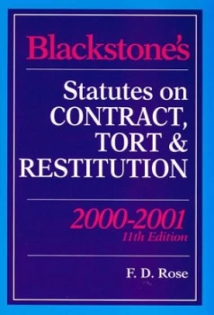 Image of Blackstones Statutes on Contract Tort and Restitution by F. D Rose Book