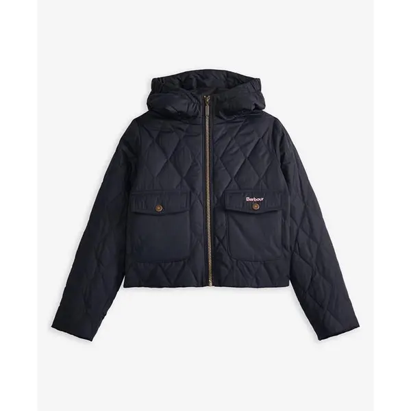 Image of Barbour Girls Venton Quilted Jacket - Blue 5 - 6 Years