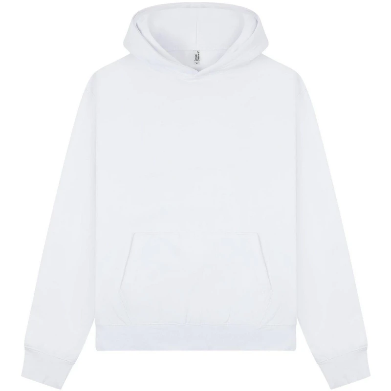 Image of Casual Classics Mens Premium Combed Cotton Boxy Oversized Hoodie in White Size: XS White Male XS