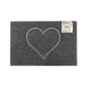 Image of Oseasons Heart Medium Embossed Doormat - Grey