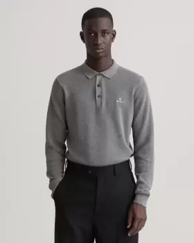 Image of GANT Men Cotton Pique Polo Sweater (4XL) Grey