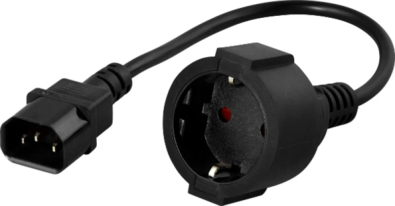 Image of PowerWalker 91015003 power cable Black 0.2 m C14 coupler CEE7/3