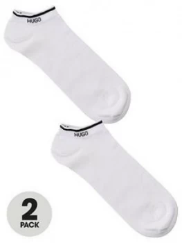 Image of Hugo Boss 2 Pack Trainer Liner Socks White Size 43-46