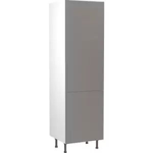 Image of Kitchen Kit Flatpack Slab Kitchen Cabinet Tall Fridge & Freezer 70/30 Unit Super Gloss 600mm in Dust Grey MFC