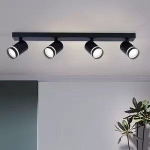 image of 4 Light 4x GU10 Modern Spotlight Black