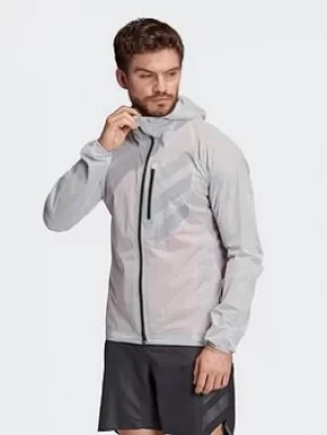 Image of adidas Terrex Agravic Rain Jacket, White, Size 2XL, Men