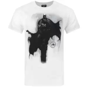 image of Arkham City Mens Batman Tower T-Shirt (2XL) (White)