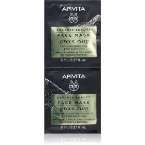 Image of Apivita Express Beauty Green Clay Cleansing and Smoothing Green Clay Face Mask 2 x 8ml