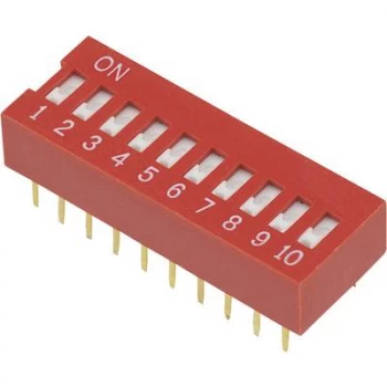 Image of DIP switch Number of pins 10 Slide type TRU COMPONENTS DSR 10
