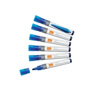 Image of Liquid Ink Whiteboard Pens Bullet Tip 10 Pack Blue