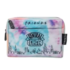 image of Friends Multi Pocket Tie Dye Pencil Case - Purple/Blue