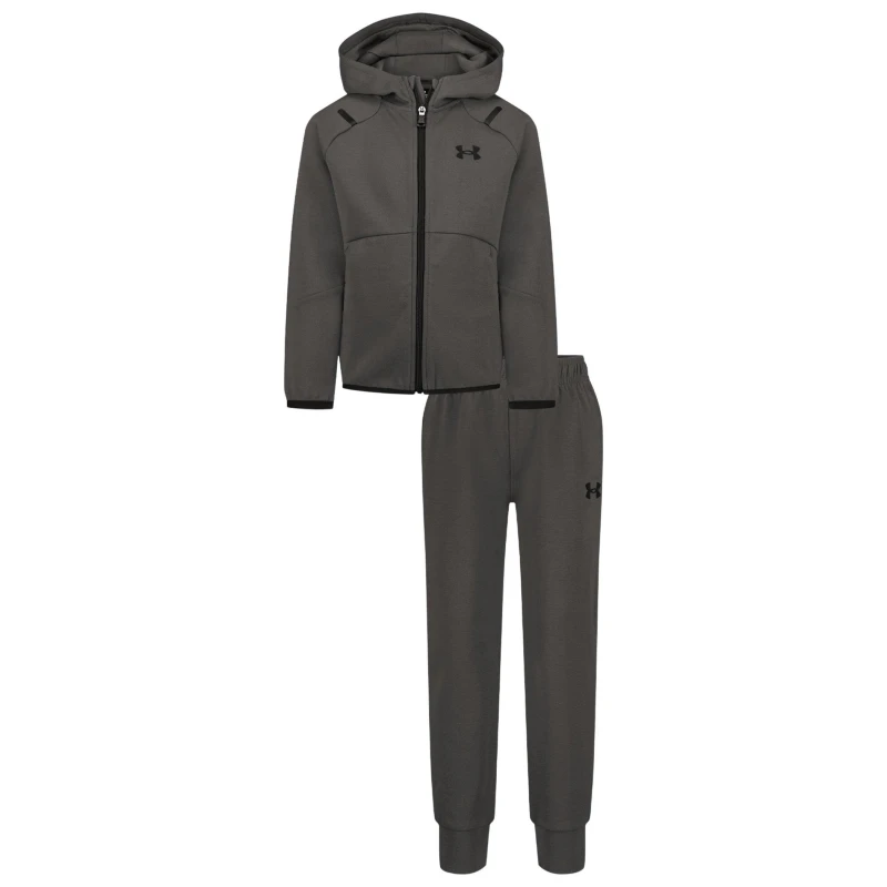 Image of Under Armour Two Piece Fleece Tracksuit Grey/Black male 2-3 Yrs