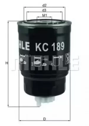 Image of Fuel Filter KC189 72364931 by MAHLE Original