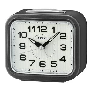 image of Seiko QHK050N Bell Alarm Clock with Snooze - Dark Metallic Grey