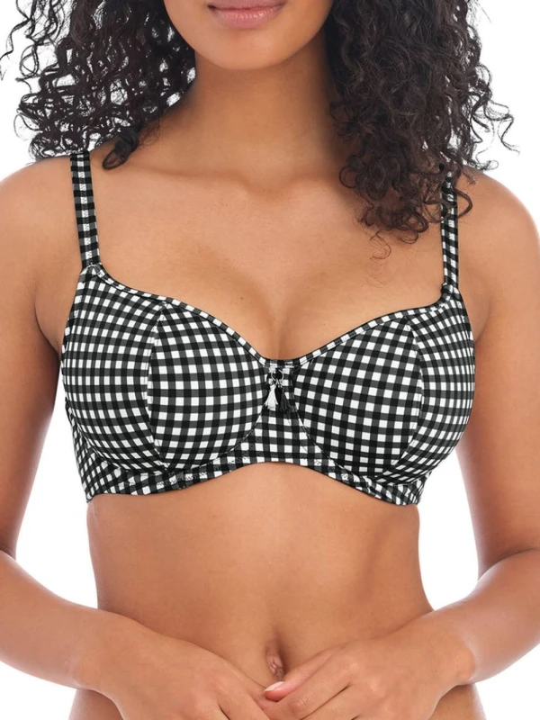 Image of Freya Womens sweetheart neckline swimsuit top Freya Check In Noir Female 100F