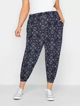 Image of Yours Crop Harem Diamond - Navy, Blue, Size 16, Women